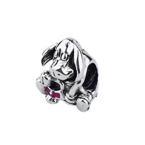 S925 Sterling Silver Disney Inspired EEYORE Charm with Pink Accent - NWT
